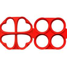多功能硅胶 4 孔烹饪硅胶煎饼模具、鸡蛋整形器、不粘烹饪工具、蛋圈模具、厨房小工具、厨房用具、厨房电器、食品、装饰、派对、露营、组织者、海滩、旅行、度假。 - 紅色 - 查看 17