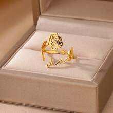 1 Chiếc Nhẫn Tên Hoa Tháng Tùy Chỉnh Cho Phụ Nữ Nhẫn Thép Không Gỉ Cá Nhân Hóa Trang Sức Hoa Tùy Chỉnh Phụ Kiện Ngón Tay Hàng Ngày Quà Tặng Sinh Nhật Đám Cưới Giáng Sinh - Nhiều màu - Xem 16