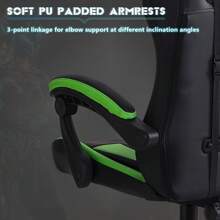 CLIPOP Gaming Chair, Ergonomic Computer Swivel Chair With Headrest And Lumbar Support, Tilt And Lock Function, Height Adjustable, Swivel Chair, High Back, Racing Chair