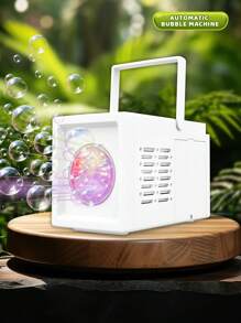 Juguete soplador de burbujas totalmente automático con múltiples agujeros, máquina de burbujas eléctrica rectangular portátil, regalo de juguete portátil para soplar burbujas al aire libre (no incluye baterías ni solución para burbujas)
