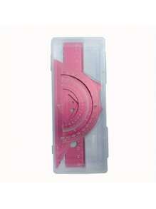 1 Set de herramientas de dibujo de metal con caja de almacenamiento, juego de medición para estudiantes, set multifuncional