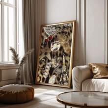 1/2 Pezzi di stampe su tela di quadri d arte murale alla moda, collage, palla fortunata 7, stampa leopardata, decorazione vintage girlish per camera da letto, soggiorno, decorazione da parete per camera stile Y2K, regalo per lei senza cornice - Multicolore - Visualizzare 6