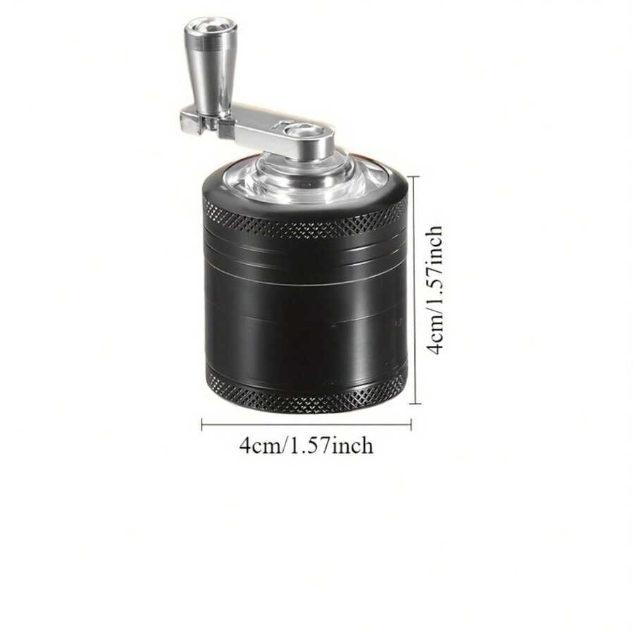 Herb Grinder 40mm 4Layer Hand Crank Spice Mill With Mesh Screen, Non