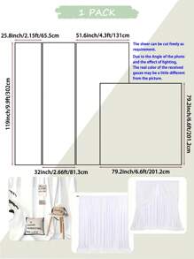 1pc/2pcs White Wedding Backdrop Cloth, Elastic Fabric, Sheer Voile Curtain Fabric (Slightly Transparent/Shiny), Top Grommet Design, Can Be Tied With Rods, Ropes, Etc., Suitable For Romantic Wedding And Banquet Decoration, Brand Events, Celebrations, Parties (Rods Not Included, Need To Prepare Separately)