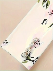 Elegant Two-Piece Set, Fashionable Double Breasted Lapel Suit Jacket And High Waisted Floral Print Mini Skirt, New Women's Set - 白色 - 查看 5