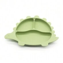 Dinosaur Shaped Plate With Suction Cup, Feeding Tableware For Infants & Toddlers