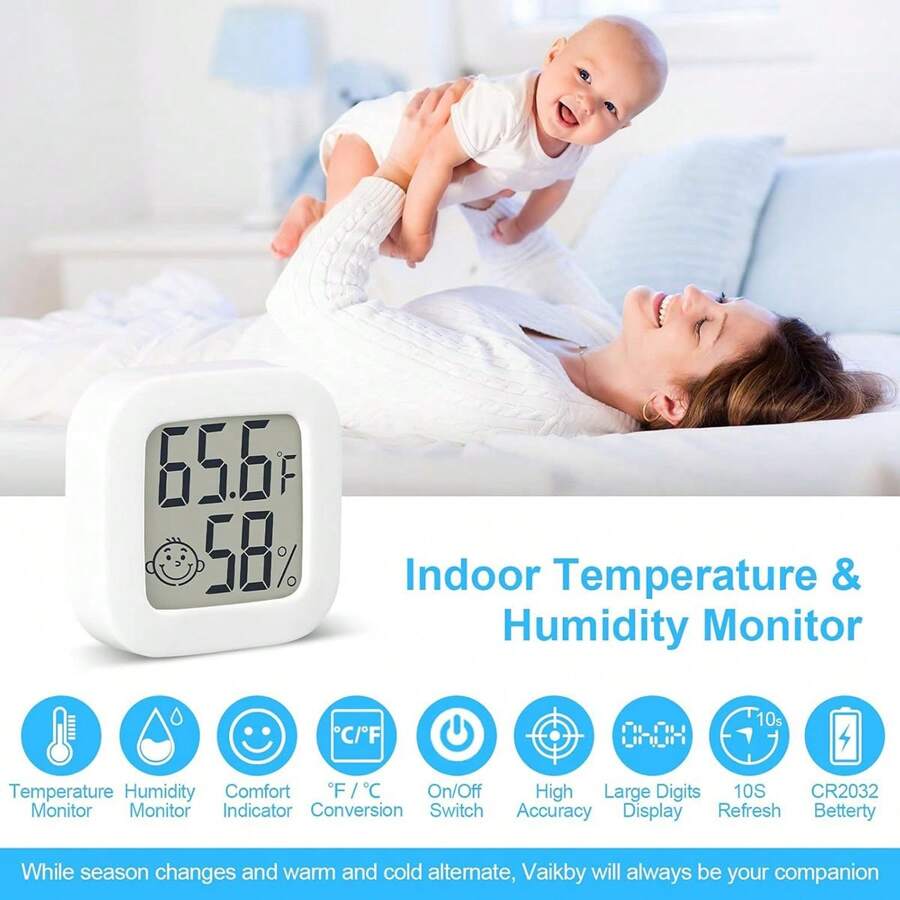 1pc Indoor Thermometer,Humidity Gauge, Meter Digital Hygrometer,Room
