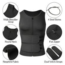 Neoprene Men's Sauna Sweat Vest Shapewear Waist Trainer Tummy Control Tank Top Body Shaper Fat Burner Abdomen Compression Workout Fitness Sports Gym