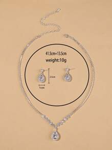 Set de joyería de 3 piezas con cúbicos de zirconia con decoración de gota de agua