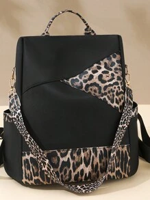 Fashion Women's Large Capacity Anti-Theft Travel Backpack With Color Blocking, Campus & Street Style