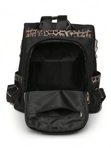 Fashion Women's Large Capacity Anti-Theft Travel Backpack With Color Blocking, Campus & Street Style