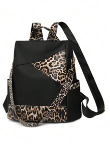 Fashion Women's Large Capacity Anti-Theft Travel Backpack With Color Blocking, Campus & Street Style