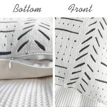1pc Bohemian Style Geometric Pattern Cushion Cover (Without Insert), Soft Chenille Decorative Pillow Sham Suitable For Sofa, Bed, Living Room Home Decor, Year-Round - Cream White - View 2