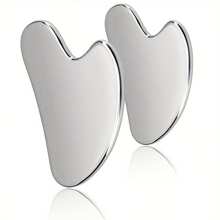 Dụng cụ cạo mặt bằng thép không gỉ, dụng cụ massage cạo kim loại cho mặt và cơ thể, thải độc bạch huyết, thìa cạo kem nền dạng que - Quà tặng Ngày của Mẹ - Nhiều màu - Xem 2