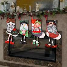 6 件套圣诞袜糖果架带来温暖舒适的冬季家居氛围，适合家庭节日圣诞派对 - 彩色 - 查看 5