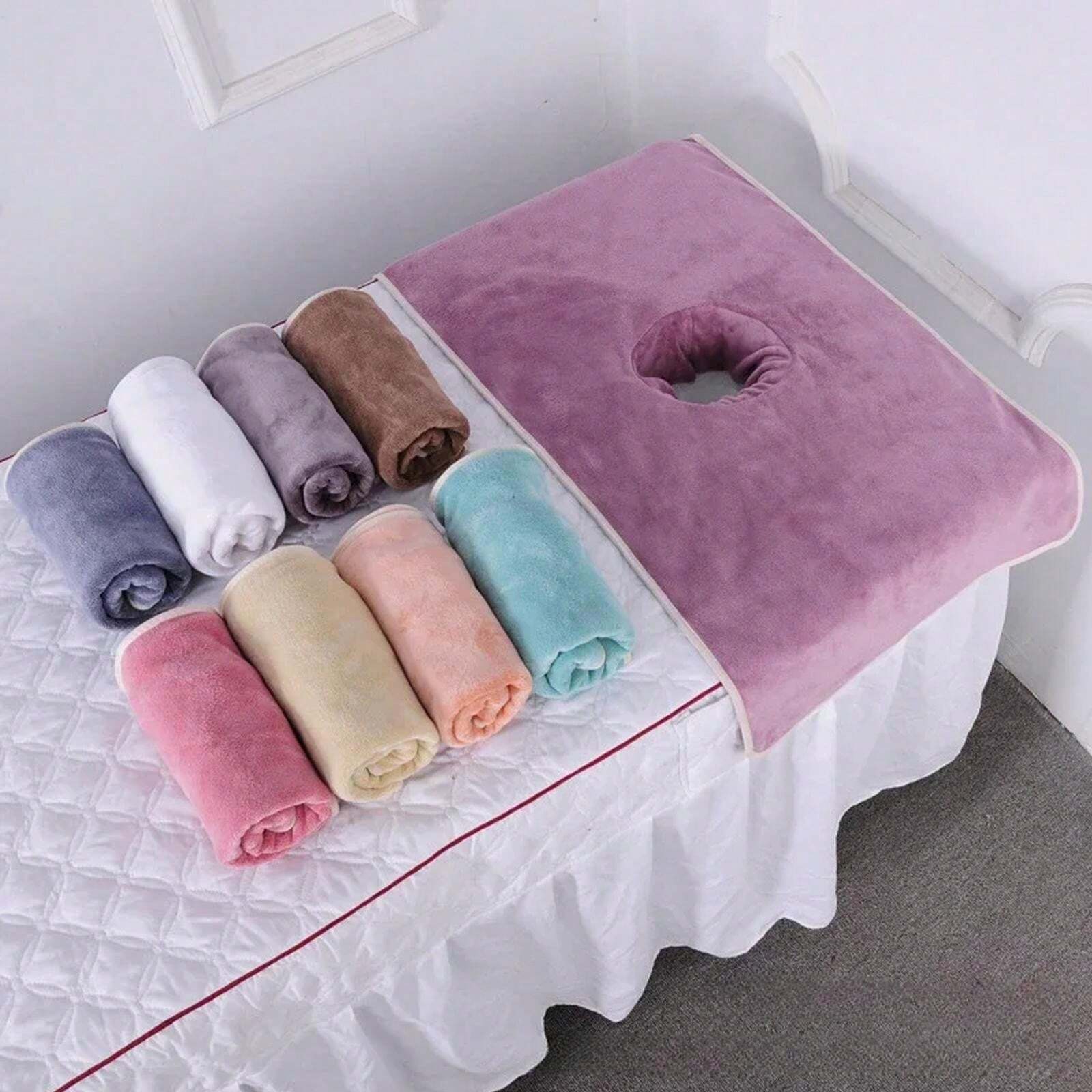 40*80cm Beauty SPA Massage Table Planking Face Towel With Hole Beauty