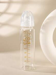 1pc International Standard Baby Glass Bottle With Silicone Nipple, 120ml/240ml, Suitable For 0-6 Months Old Babies - Multicolor - View 4