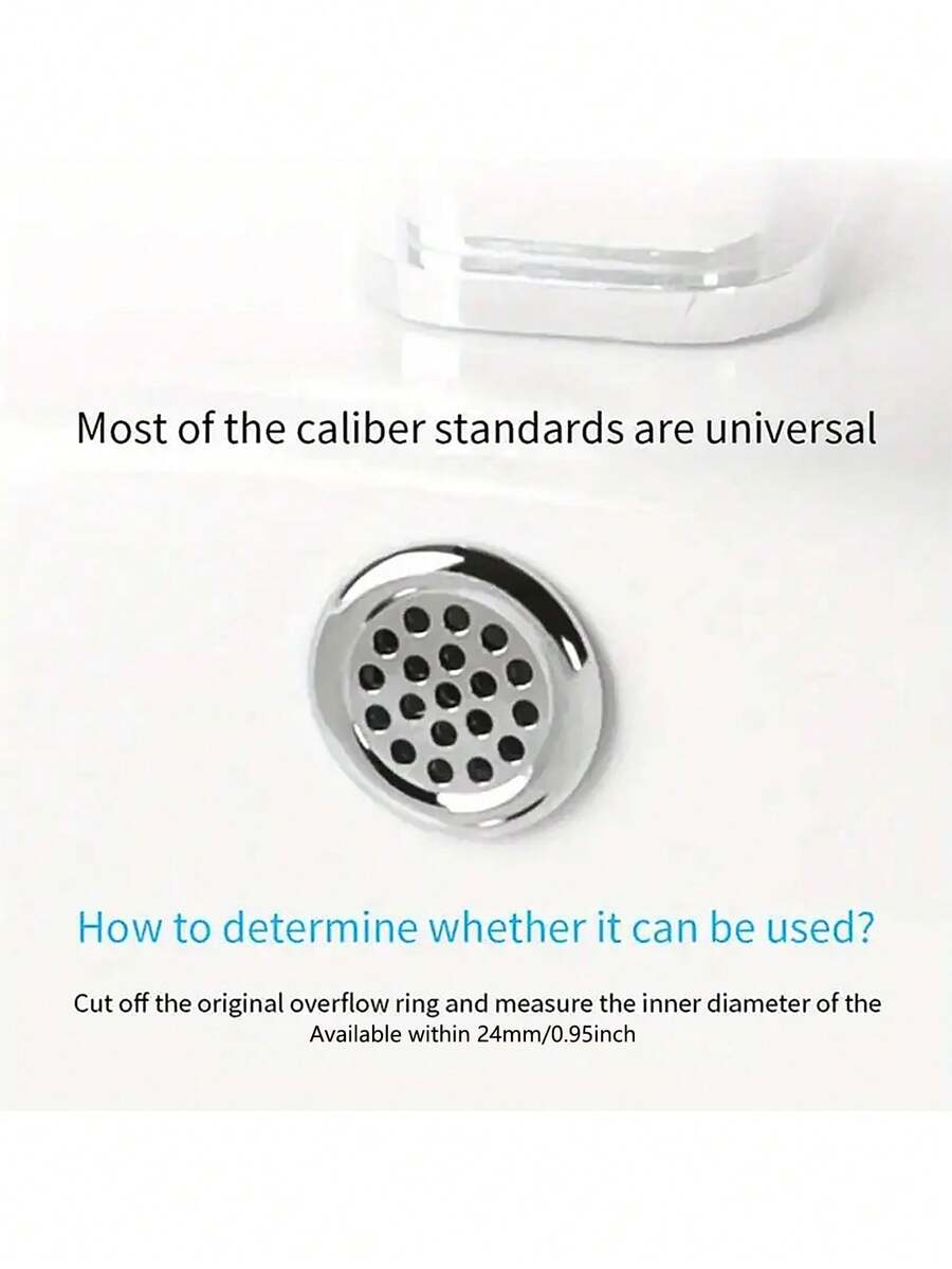 10pcs Premium Plastic Double Ring Sink Hole Overflow Covers, Bathroom