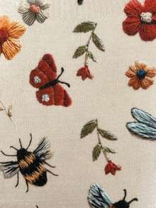 Plus Size Crew Neck Long Sleeve All-Over Pattern Casual Pullover Sweater, For Winter - Apricot - View 6