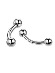 AVYRING 2pcs Eyebrow Piercings Banana Earring External Thread 16G Curved Barbell Tragus Ear Cartilage Piercing Jewelry