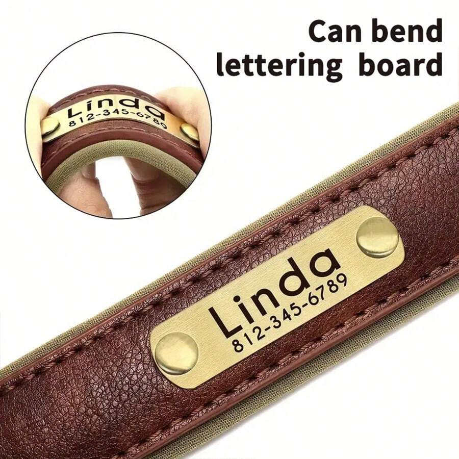 Leather Dog Collar Personalized For Small Medium Large Dogs, Soft