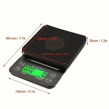5kg/0.1g Coffee Scale, Food Scale, Digital Kitchen Scale Weight Grams And Ounces, Multifunctional Weighing Kitchen Scale With/Timer & Large LCD For Baking And Cooking, Hand-Brewed Coffee Scale - 黑色 - 查看 2