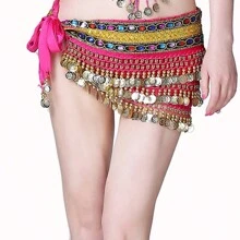 Outfits Belly Dance Glitter Sequins Tassel Skirts, Fashionable Dancing Waist Belt Skirts For Bellydance