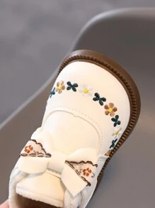 1 Pair Girls Classic Waterproof Tower Pattern Leather Winter Boots, Warm Toddler/Infant Shoes, Suitable For Spring, Summer, Autumn, Winter