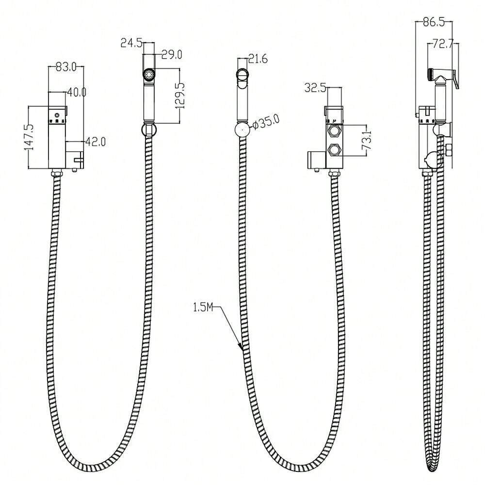 Thermostatic Mixer Bidets Toilet Valve Hand Held Douche Kit Muslim
