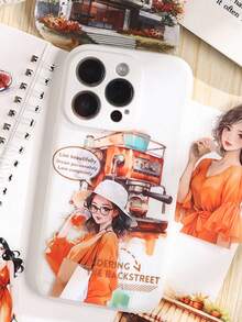 10 Pieces Elegant Phantom Series PET Waterproof Adhesive Decal Set - Mixed Color Floral, Food, Architectural & Character Prints With Glitter, Ideal For DIY Scrapbooks, Journals & Suitcases, Single-Use With Glossy Finish, Star Patterned Plant-Themed Asymmetric Shapes On Plastic Surfaces - Elegant Phantom - View 4