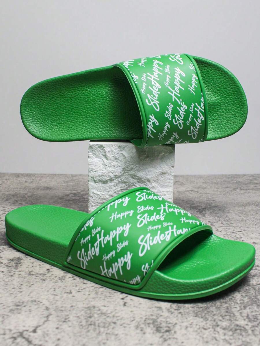 2024 New Women's Soft & Fashionable Summer Outdoor Beach Slippers, Comfortable Simple Bathroom Anti-Slip Slides - Green - View 1