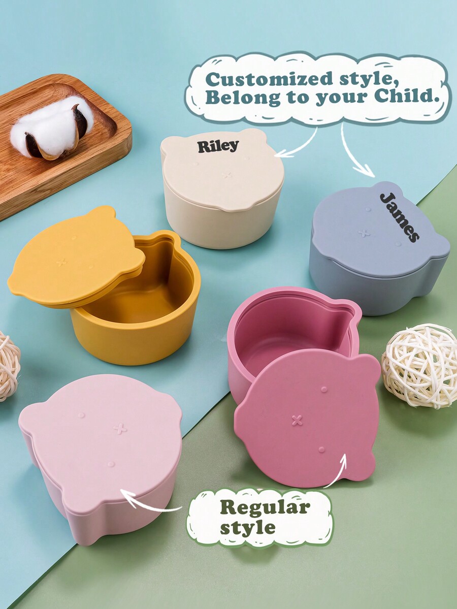 Customized 1PC Snack Box Silicone Material With Cartoon Bear Shape