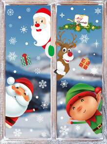 Christmas Window Clings, Snowman Window Decals, Christmas Glass Window Stickers, Winter Holiday Decoration - Multicolor - View 15