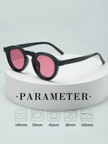 1 pereche ochelari de soare unisex vintage cu ramă rotundă minimalistă (potriviți pentru condus, călătorii, vacanță, activități casual în aer liber, utilizare zilnică) pentru vacanță de vară la plajă, în aer liber, călătorii