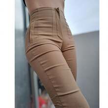 Stretch Pleated Trousers For Women - 駝色 - 查看 2