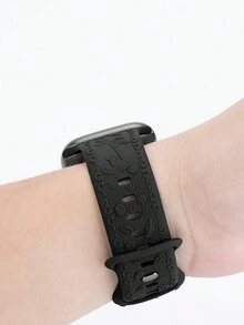 1 dây đeo silicon thể thao thời trang cho nam nữ Apple khắc laser họa tiết tương thích với đồng hồ Apple 40mm Ultra 49mm 44mm 45mm 46mm 41mm 42mm 38mm Dây đeo cổ tay thay thế tương thích với Apple Watch Series 10 SE 9 8 7 6 5 4 3 2 1 Phụ kiện dây đeo đồng hồ Apple (Chỉ có dây đeo đồng hồ) - màu đen - Xem 5