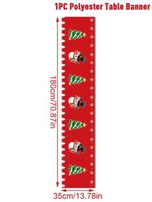 1 tấm khăn trải bàn Giáng sinh, khăn trải bàn thiết kế hình người tuyết cây thông Noel, khăn trải bàn bằng vải polyester, khăn trải bàn trang trí hoàn hảo cho phòng tiệc Giáng sinh gia đình, đồ trang trí nhà cửa năm mới 2025, đồ trang trí Giáng sinh, đồ trang trí Giáng sinh, đồ trang trí Giáng sinh - người tuyết cây thông giáng sinh - Xem 3