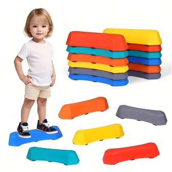 8 Pcs Stepping Stones Set, Anti-Skidding Balance Blocks, Indoor & Outdoor Obstacle Course, Kids Fitness Equipment, Sensory Toys For Kids