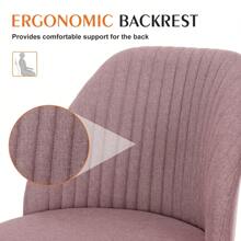 Small Office Chair No Arms,Small Desk Chairs With Wheels,Comfy Office Chair,Height Adjustable Office Desk Chair, Swivel Modern Cotton Linen Vanity Chair,Rolling Task Chair, Pink - 粉色 - 查看 7