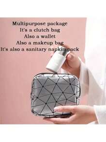 2/1pc Stylish Sanitary Pads Storage Bag, Waterproof Cosmetic Travel Bag, Coin Purse, Cash Pouch For Teen Girls & Women - Perfect Period Bag!Lingge Pu Waterproof Storage Bag,Five Colors To Choose From Make Up Bag