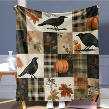 1 件圣诞树、雪人、圣诞老人图案数码印花法兰绒毯子，居家和旅行的最佳礼物 - 彩色 - 查看 6