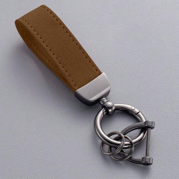 1pc Personalized Suede Leather Business Style Keychain, Customized Embossed Name Minimalist Keychain, Ideal Gift For Father's Day And Valentine's Day, Colorful, Cute, Adorable, Funny, Kawaii, Y2K, Stylish, Unisex, Casual, Custom, Personalized, Unique, Customized, Ideal Gifts For Him, Ideal Gifts Junior High School Students, Middle School Students, High School Senior High School Students, College Students, University Students, Freshman, Sophomore, Underclassmen,Delicate Romance, Utilitarian Chic - Multicolor - View 10