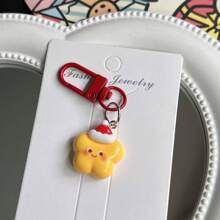 6 件可爱卡通圣诞钥匙扣，适合送给朋友的礼物，背包吊坠，钥匙圈 - 彩色 - 查看 4