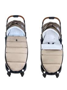 1 件通用婴儿推车脚套，加厚，防风，防水，冬季保暖 - 卡其 - 查看 8