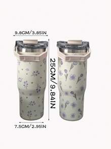 1 cốc giữ nhiệt Purple Tulip Series 900ml/33,44oz, giữ nóng/lạnh, cốc đựng nước dung tích lớn cho ô tô, bình đựng nước có quai xách và ống hút, hai lỗ uống, dùng khi đi du lịch và ngoài trời, cốc tập thể dục và thể thao, đáy phẳng, đồ uống quanh năm, quà tặng ngày lễ cho ngày tựu trường - Nhiều màu - Xem 2