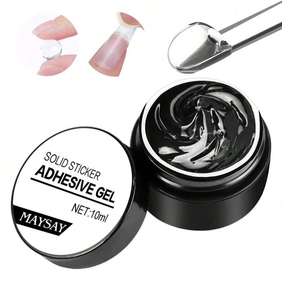 為軟凝膠指甲貼片和有色膠指甲提供的固體釘膠,假指甲穩固器,強力釘槍使用的固體建造凝膠,使指甲更加堅固,可用於家庭美甲和沙龍,並且使用uv燈可進行治療 - 無色 - 查看 1