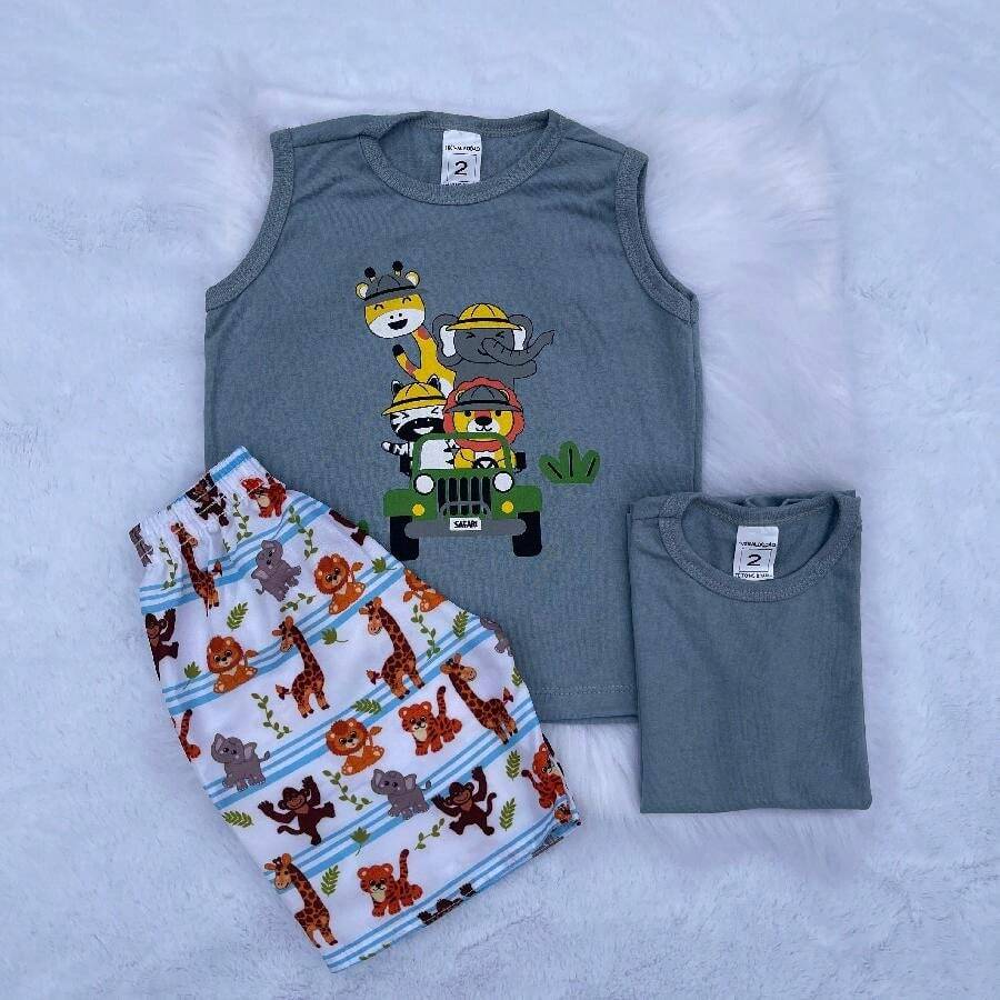 Children's Summer Set ☀️ 2 Tank Tops + 1 Bermuda Shorts Theme For
