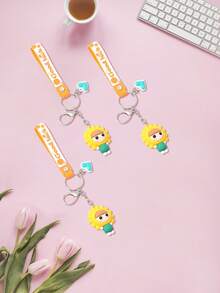 1 件可爱卡通钥匙扣，时尚 3D 小雕像配件，适用于包包和汽车 - 彩色 - 查看 5