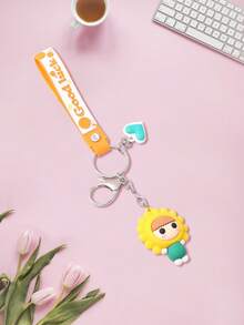 1 件可爱卡通钥匙扣，时尚 3D 小雕像配件，适用于包包和汽车 - 彩色 - 查看 4