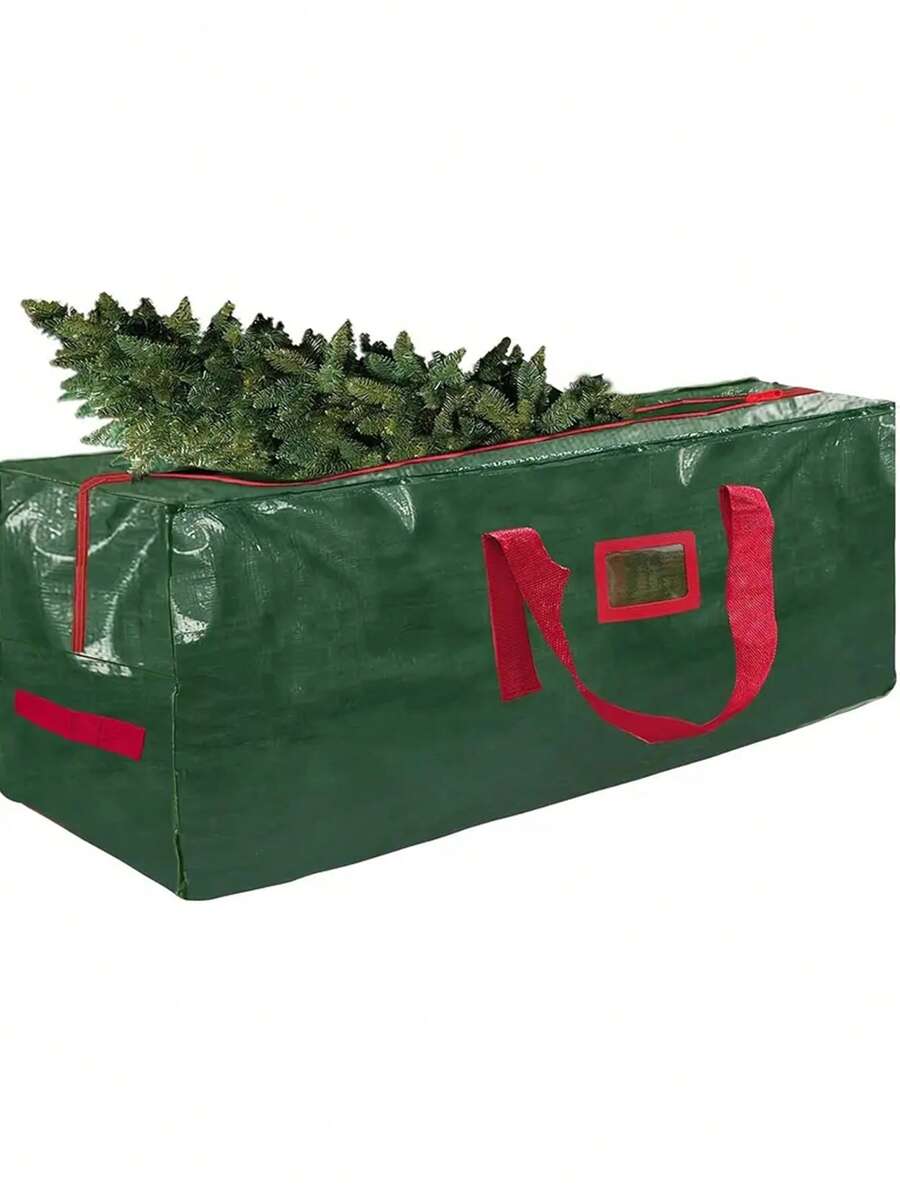 1 件防水圣诞树储物袋，人造圣诞树储物袋，圣诞礼品树袋，配有坚固耐用的手柄和标签卡槽，绿色/红色拉链储物袋，适合 7.5/9 英尺人造圣诞树，大容量收纳袋 - 彩色 - 查看 1